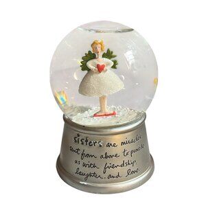 Sisters Sent From Above Snow Globe With Angel Figurine & Friendship Quote
